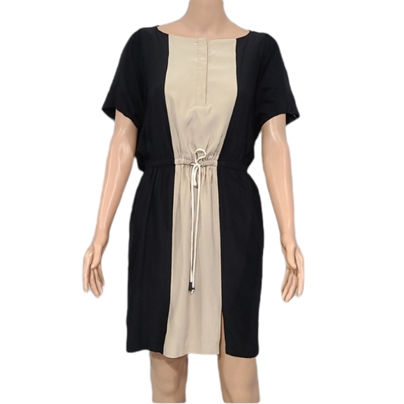 Cynthia Steffe Dress Size 6 Small Color Block 100% Silk Casual Short Sleeve‎ - Picture 1 of 11